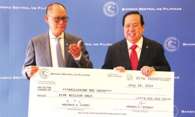 Central Bank donates P5 million to PHL Red Cross