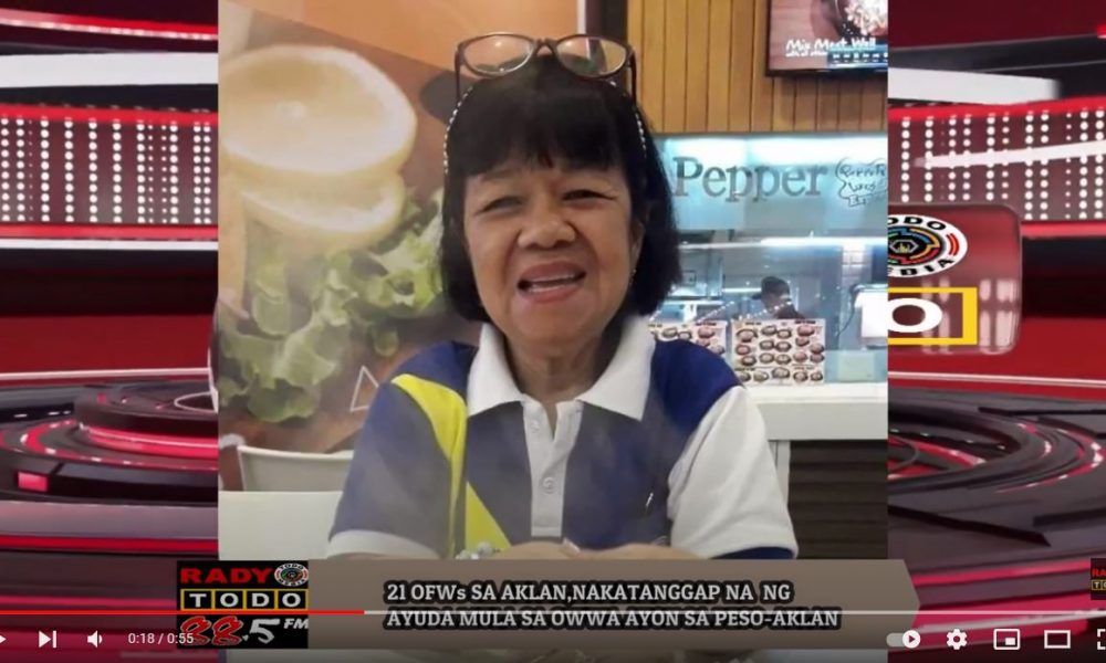 VIDEO REPORT - 21 OFWs SA AKLAN NAKATANGGAP NA NG AYUDA MULA SA OWWA AYON SA PESO AKLAN