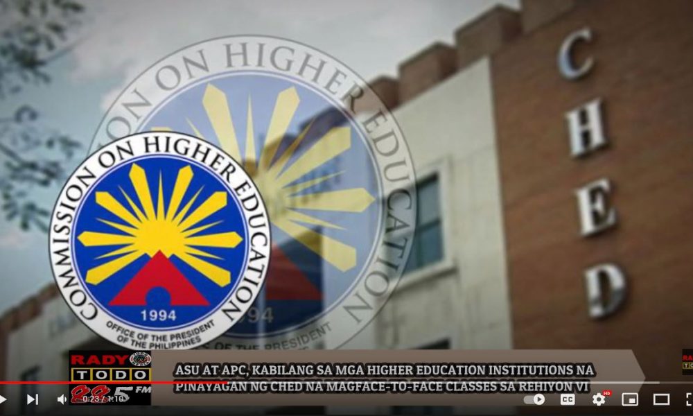 VIDEO REPORT - ASU AT APC, KABILANG SA MGA HIGHER EDUCATION INSTITUTIONS NA PINAYAGAN NA MAGFACE-TO-FACE CLASSES