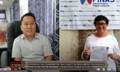 VIDEO REPORT - KONSEHAL NILO AMBOBOYOG, MAY SAGOT SA REKLAMONG PANINIRANG PURI NI DATING SB MEMBER COSING RUSIA