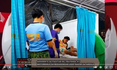 VIDEO REPORT - AKSIDENTE SA PAGITAN NG TRAYSIKEL AT MOTORSIKLO SA BUGASUNGAN LEZO, NAUWI SA AREGLO