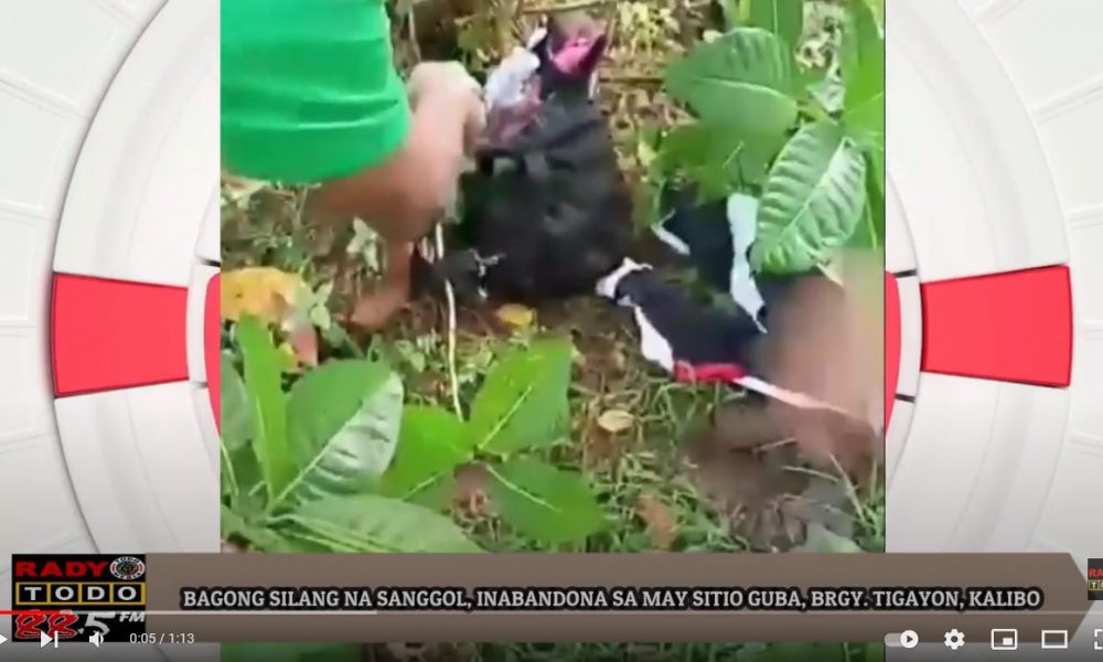 VIDEO REPORT - BAGONG SILANG NA SANGGOL, INABANDONA SA MAY SITIO GUBA, BRGY. TIGAYON, KALIBO