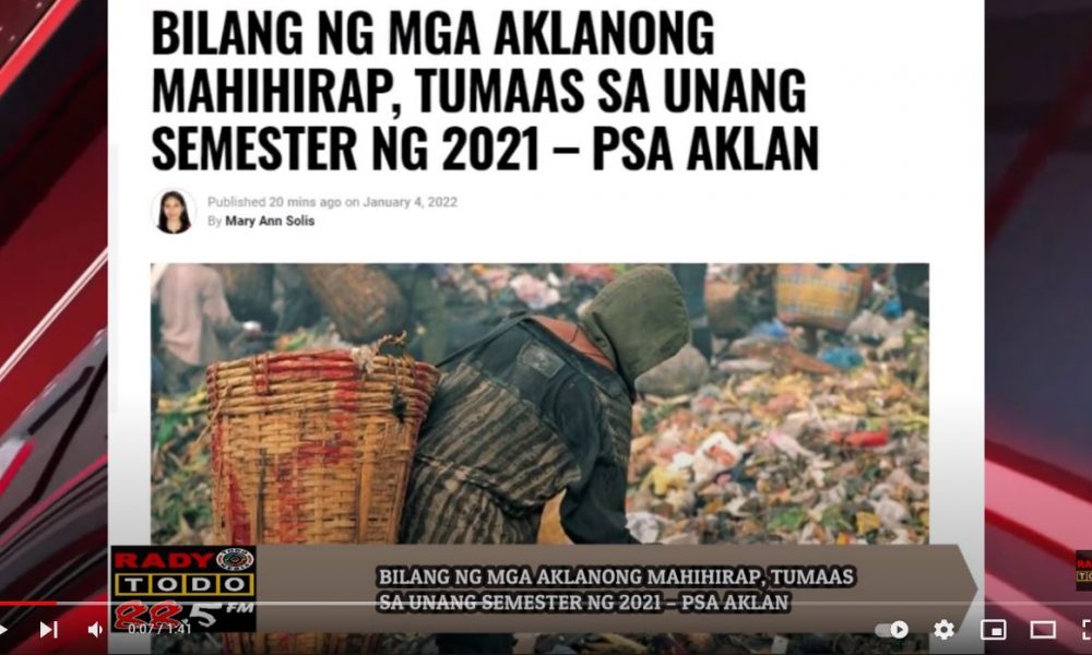 VIDEO REPORT - BILANG NG MGA AKLANONG MAHIHIRAP, TUMAAS SA UNANG SEMESTER NG 2021 – PSA AKLAN