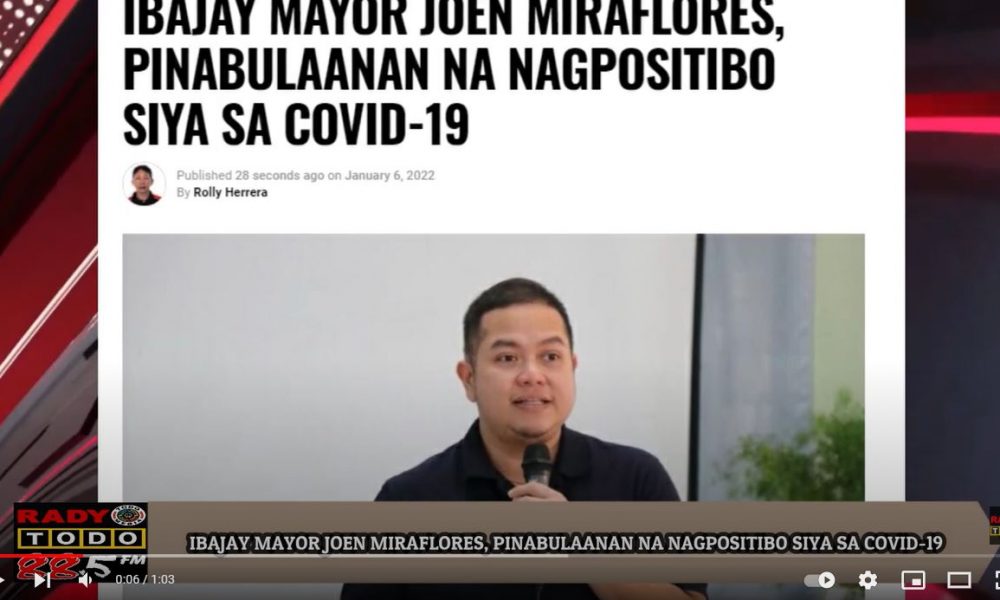 VIDEO REPORT - IBAJAY MAYOR JOEN MIRAFLORES, PINABULAANAN NA NAGPOSITIBO SIYA SA COVID-19