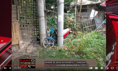 VIDEO REPORT - MENOR DE EDAD NA RIDER AT 2 ANGKAS, SUGATAN MATAPOS SUMALPOK SA POSTE