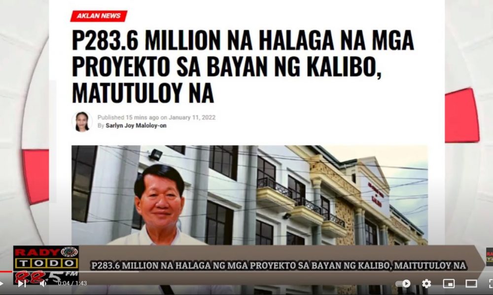 VIDEO REPORT - P283.6 MILLION NA HALAGA NG MGA PROYEKTO SA BAYAN NG KALIBO, MAITUTULOY NA