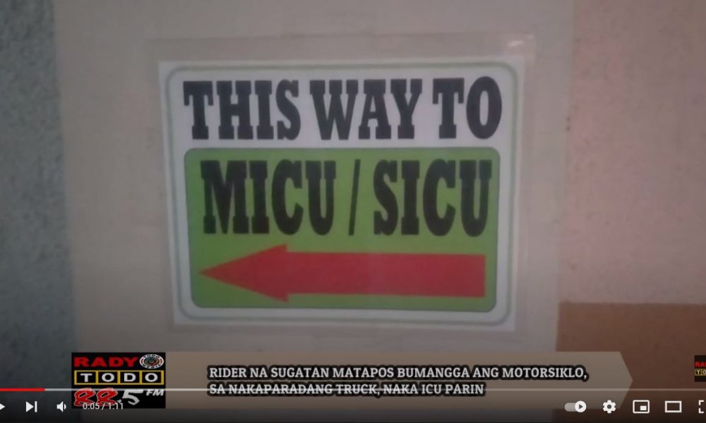 VIDEO REPORT - RIDER NA SUGATAN MATAPOS BUMANGGA ANG MOTORSIKLO, SA NAKAPARADANG TRUCK, NAKA ICU PARIN