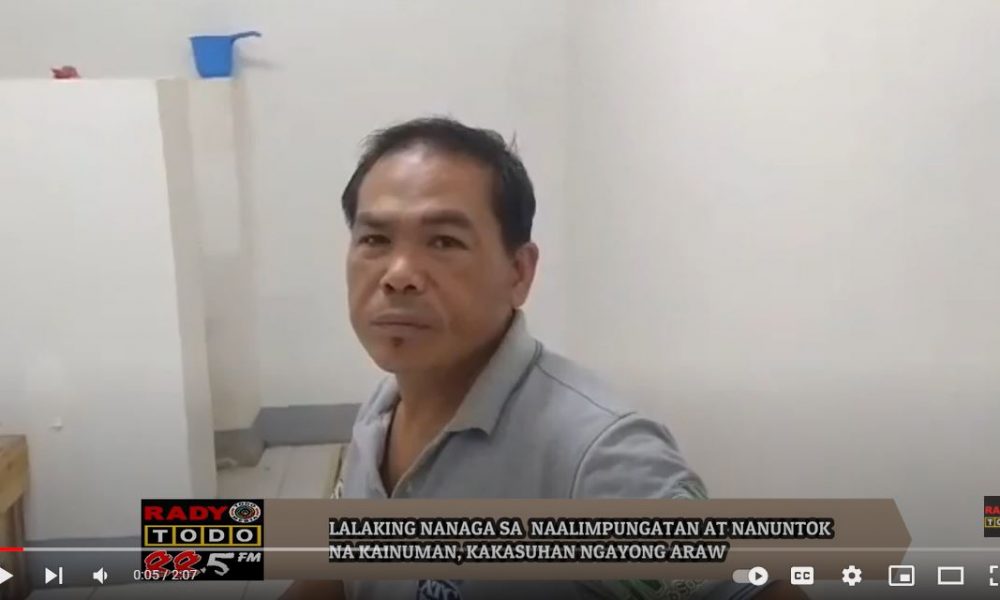 VIDEO REPORT - LALAKING NANAGA SA NAALIMPUNGATAN AT NANUNTOK NA KAINUMAN, KAKASUHAN NGAYONG ARAW