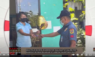 VIDEO REPORT - MGA PULIS NG NEW WASHINGTON, MALINAO, AT KALIBO PNP, NAMIGAY NG MGA BULAKLAK AT LOBO SA VALENTINE'S DAY