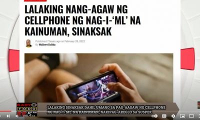 VIDEO REPORT - LALAKING SINAKSAK DAHIL UMANO SA PANG-AAGAW NG CELLPHONE NG NAG-I-'ML' NA KAINUMAN