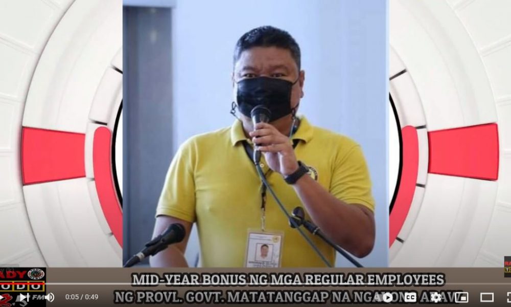 VIDEO REPORT - MID-YEAR BONUS NG MGA REGULAR EMPLOYEES NG PROVL. GOVT MATATANGGAP NA NGAYONG ARAW