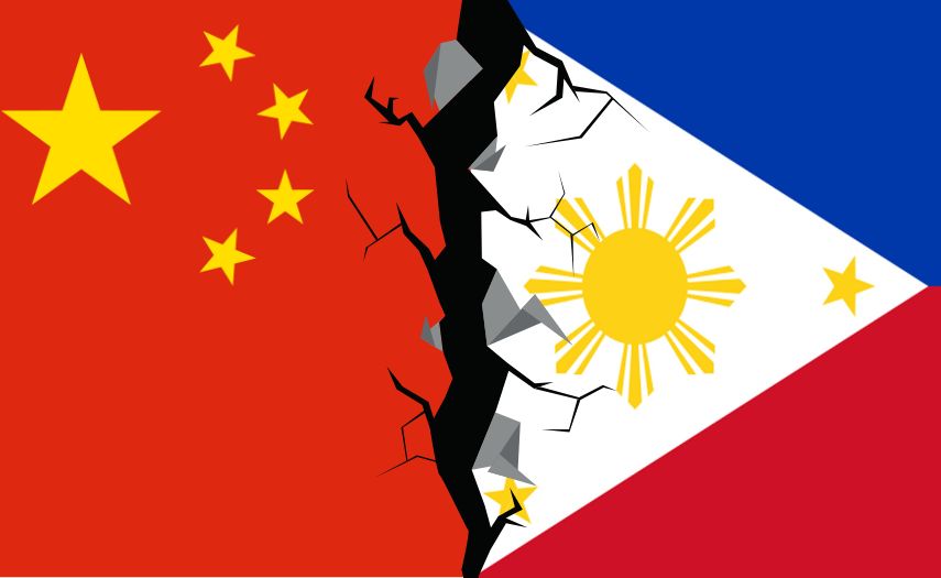 China and Philippines Flags