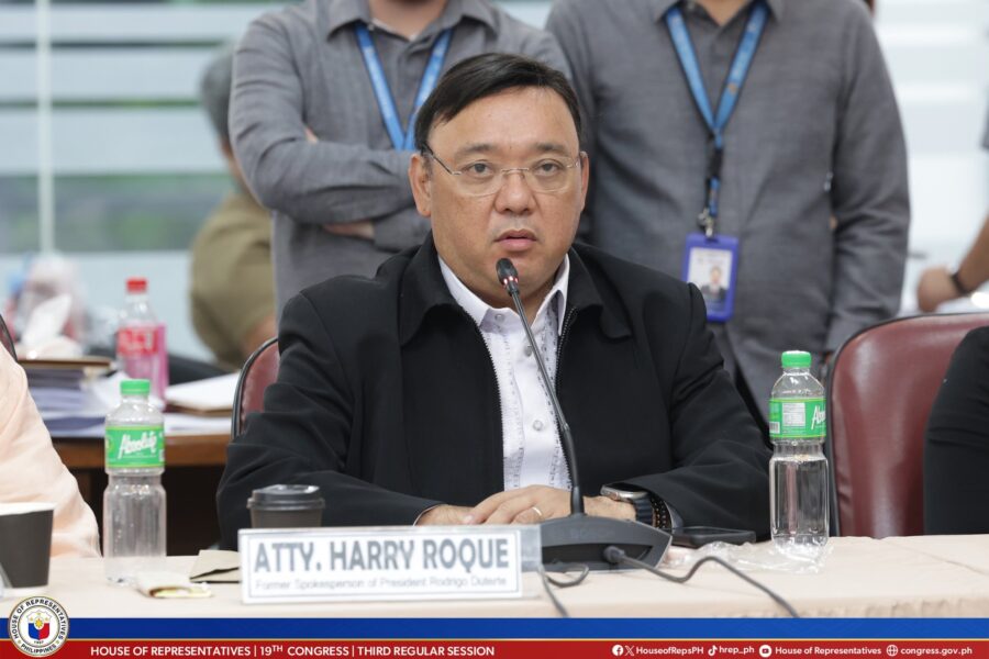 Harry Roque during the House of Representatives Quad-Committee photo